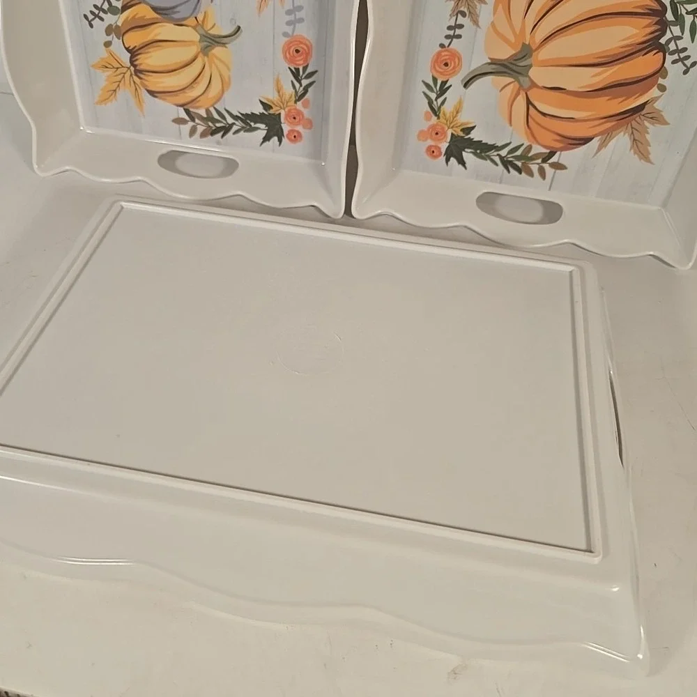 3 Vintage Fall Harvest‎ Serving Cheese Dinner Tray Platters Plate